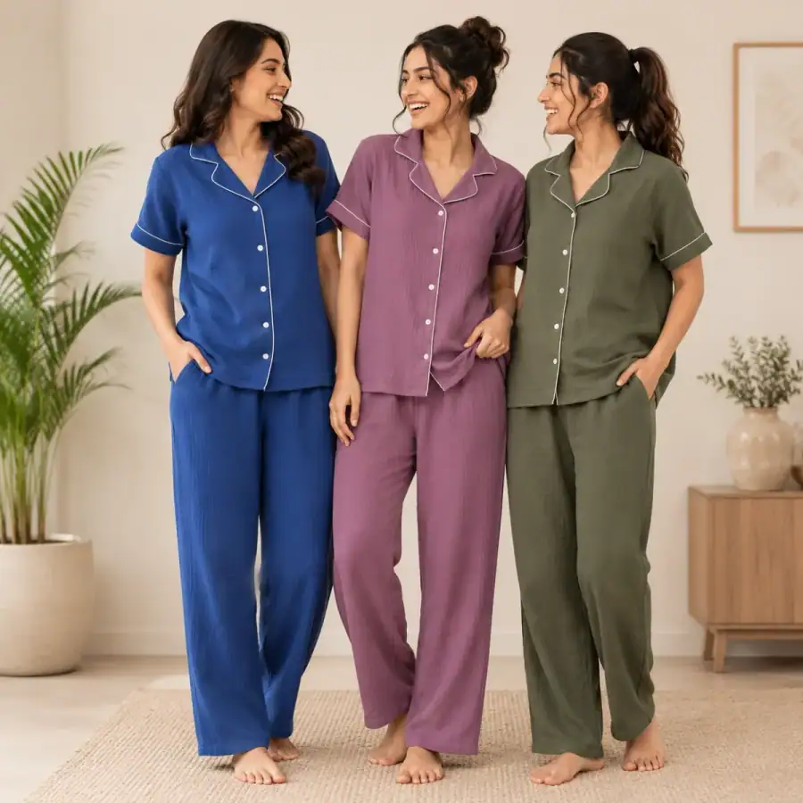 3 Women's Comfortable Night Suit Set ( N4 ) in As shown in photos