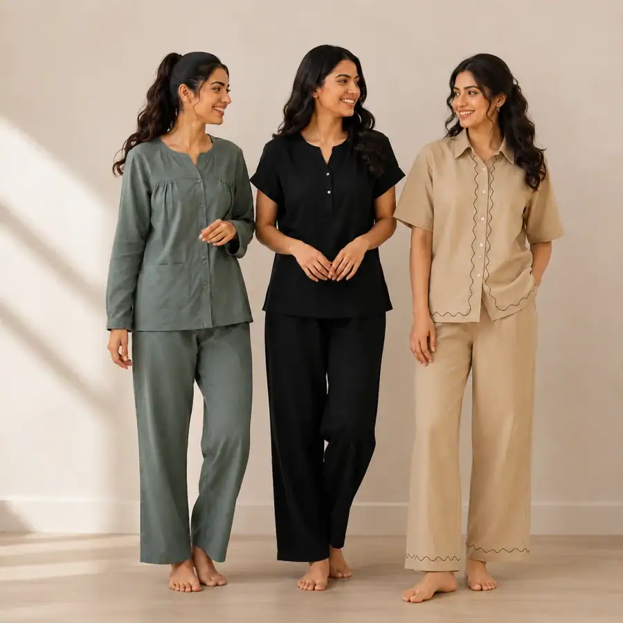 Combo 3 Women's Night Suit | Cotton (N-5) in As shown in photos
