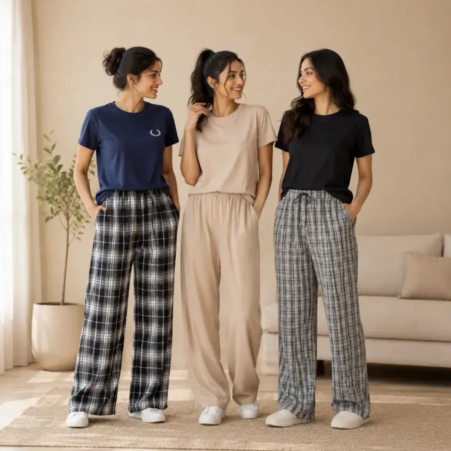 3 Women's T-Shirts With Trouser (K-5) in As shown in photos