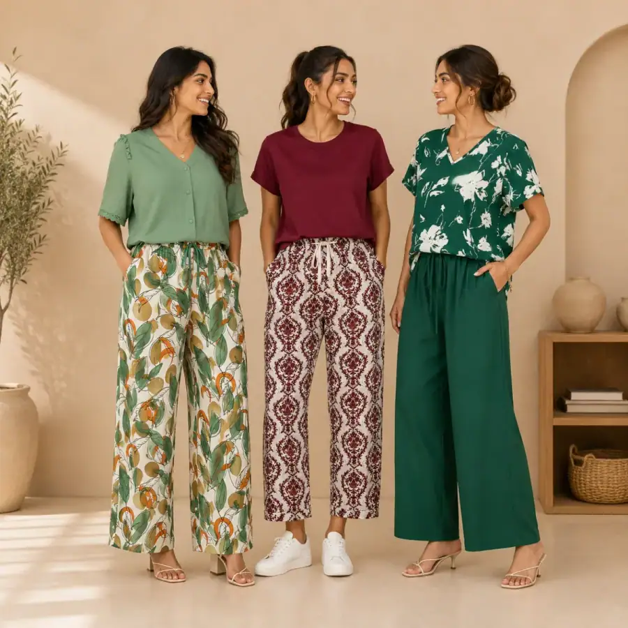 3 Women's T-Shirts With Trouser (K-10) in As shown in photos