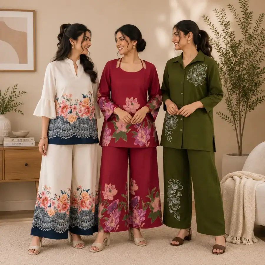 3 Women Co-Ord Sets | Relax Fit | (R-3) in As shown in photos