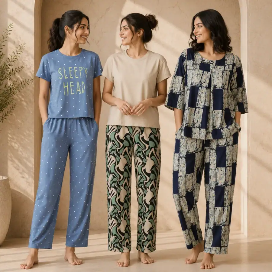 3 Women's Daily Comfort Night Suit ( S9 ) in As shown in photos