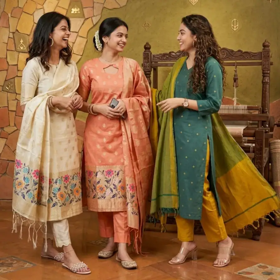 3 Combo Kurta Sets With Dupatta + Bottom (A6) in As shown in photos