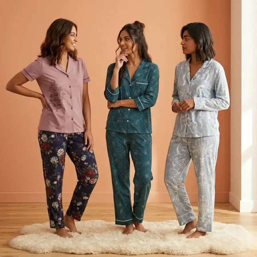 3 Combo Cotton Night Suits (C-5) in As shown in photos