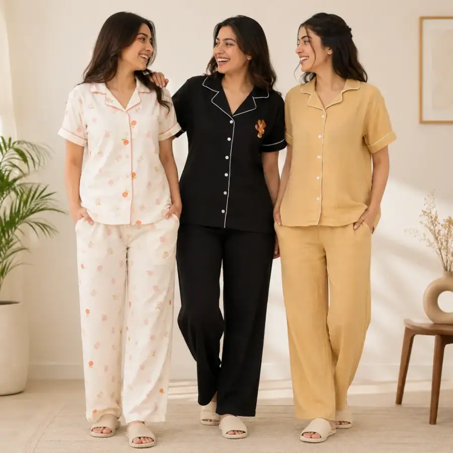 3 Women's Comfortable Night Suit Set ( N1 ) in As shown in photos
