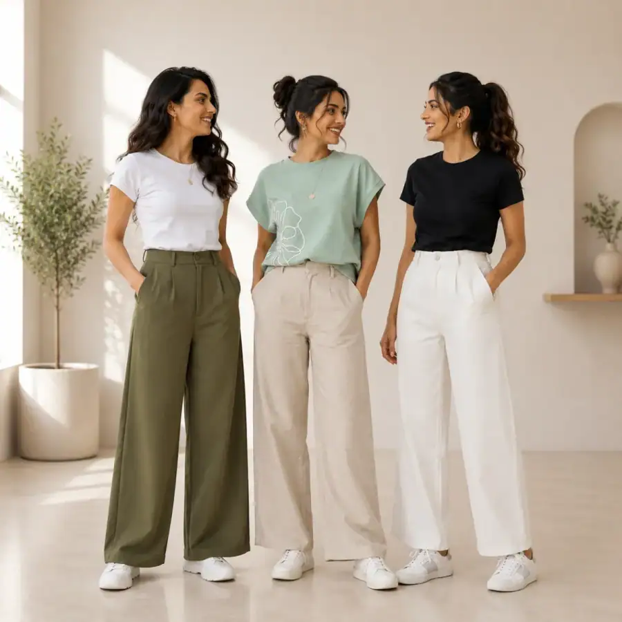 3 Women's T-Shirts With Trouser (K-3) in As shown in photos